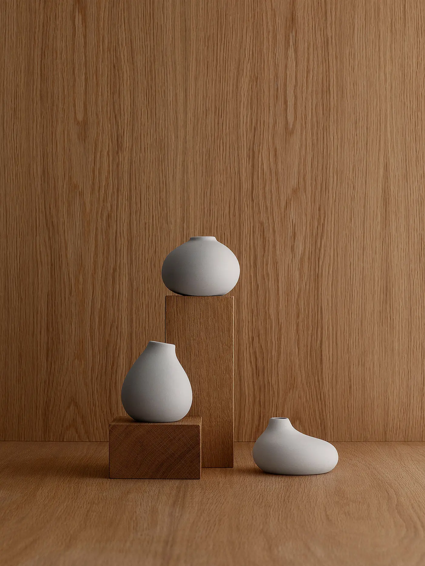 BLOMUS | Set Keramik Vasen NONA 3-teilig White | beige